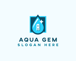 Aqua Water Droplet logo design