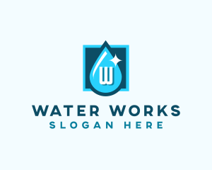 Aqua Water Droplet logo design