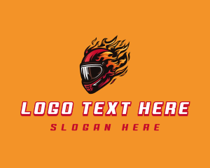 Motorcycle Helmet Flames logo