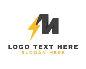 Thunder Flash Letter M logo