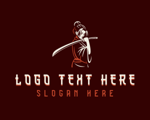 Female Samurai Sword Logo