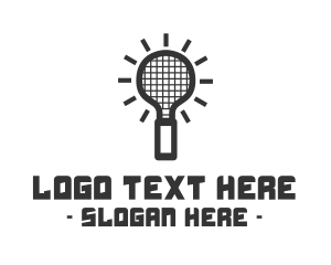 Badminton - Light Bulb Racket logo design