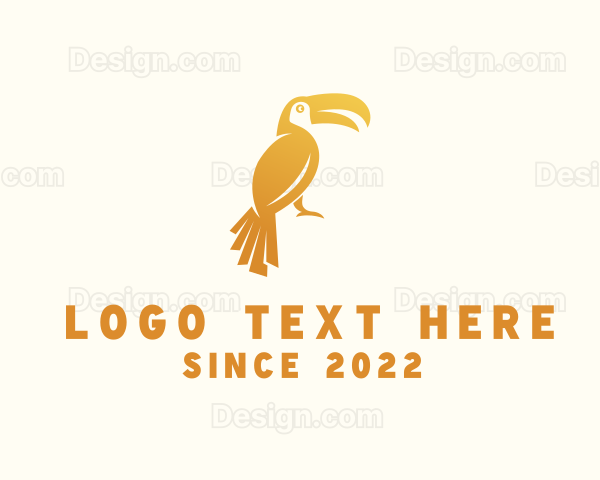 Golden Toucan Bird Logo