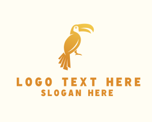Golden Toucan Bird Logo
