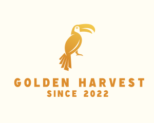 Golden Toucan Bird logo design