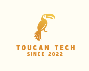 Golden Toucan Bird logo design