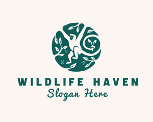 Monkey Wildlife Conservation Jungle logo design