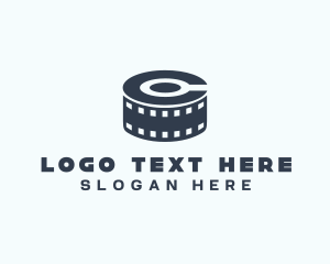 Blue Film Reel Letter C logo