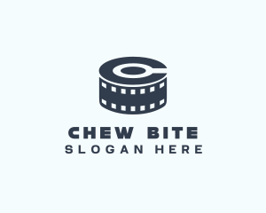 Blue Film Reel Letter C logo design