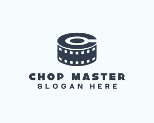 Blue Film Reel Letter C logo design