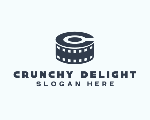 Blue Film Reel Letter C logo design