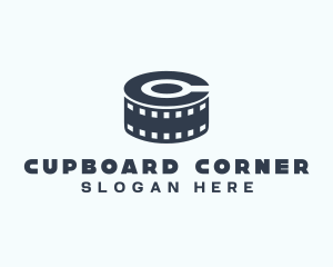 Blue Film Reel Letter C logo design