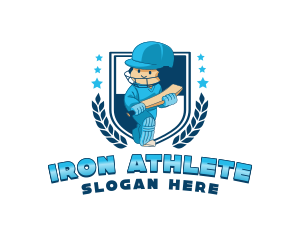 Cricket Athlete Boy logo design