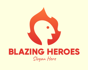 Orange Flame Human logo