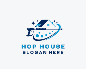 House Roof Pressure Washer logo design