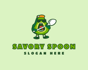 Cool Avocado Spoon  logo design