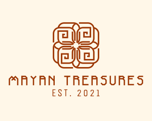 Tribal Mayan Flower logo design