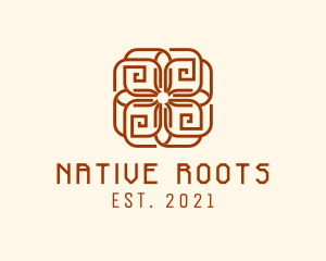 Tribal Mayan Flower logo design