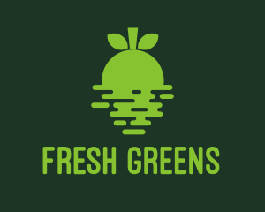 Green Fruit Sunset Horizon logo design