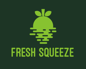 Green Fruit Sunset Horizon logo design