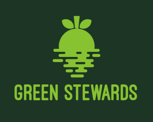 Green Fruit Sunset Horizon logo design