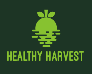 Green Fruit Sunset Horizon logo design
