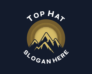 Mountain Halftone Sun logo design