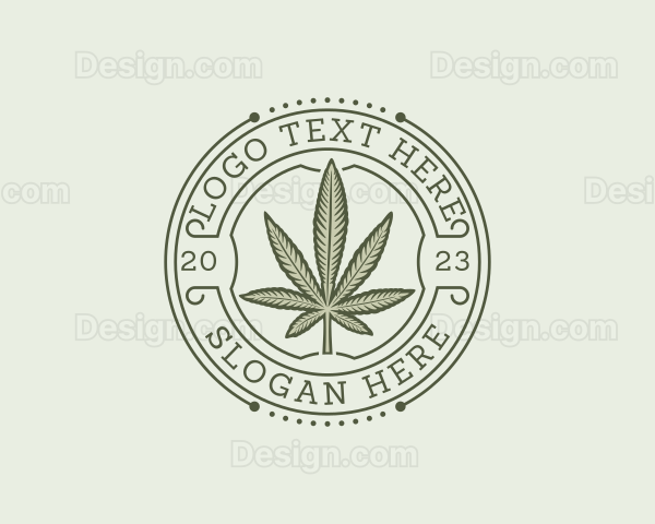 Medical Weed Emblem Logo