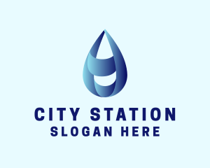 Water Droplet Refilling Station logo design