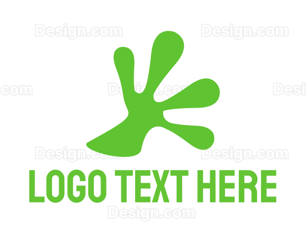 Green Frog Hand Logo