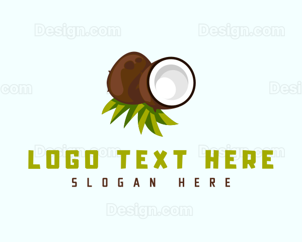 Healthy Coconut Fruit Logo