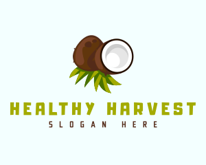 Healthy Coconut Fruit  logo design