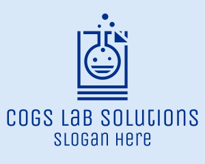 Lab Flask Document Research logo design