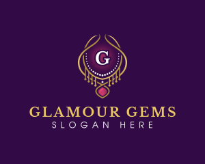 Luxury Necklace Jewelry logo design