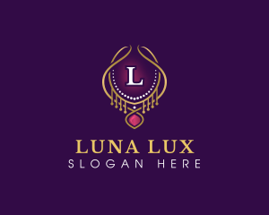 Luxury Necklace Jewelry logo design