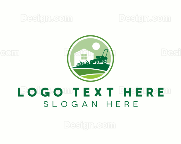 Grass Lawn Mower Logo