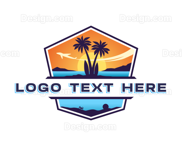 Beach Resort Travel Logo