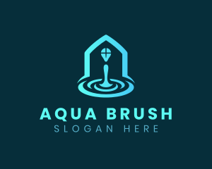 Water Drop Ripple House  logo design