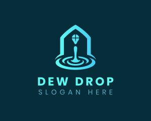 Water Drop Ripple House  logo design