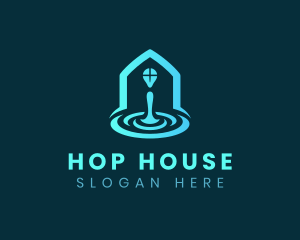 Water Drop Ripple House  logo design