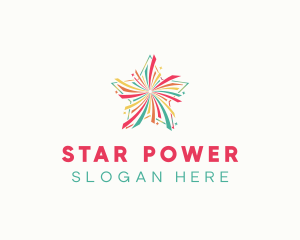 Colorful Festive Star Firework logo design