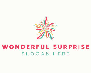 Colorful Festive Star Firework logo design