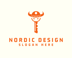 Viking Key Warrior logo design