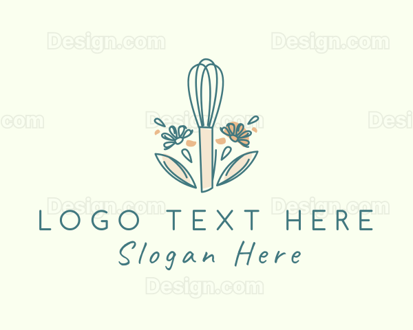 Organic Flower Whisk Logo