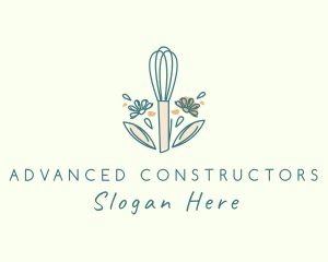 Organic Flower Whisk  logo design