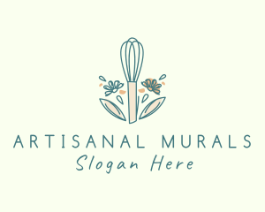 Organic Flower Whisk  logo design