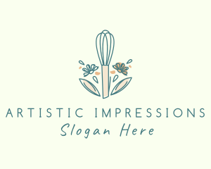 Organic Flower Whisk  logo design