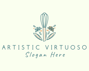 Organic Flower Whisk  logo design