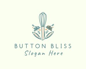 Organic Flower Whisk  logo design