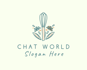 Organic Flower Whisk  logo design